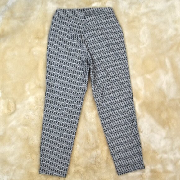 Max Studio Cropped Dress Pants XS Black White Pattern Stretch Ankle - Picture 11 of 12